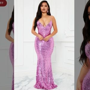 Steal the Show Sequin Maxi Dress - Magenta Fashion Nova